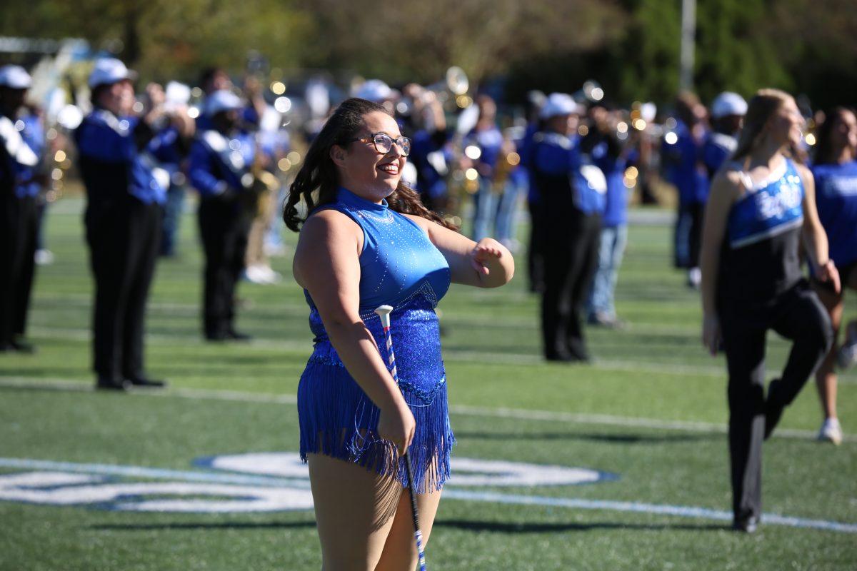 Faulkner Majorette member Sofia Roman.