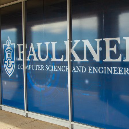 The outside of the new Faulkner Computer Science and Engineering Department.