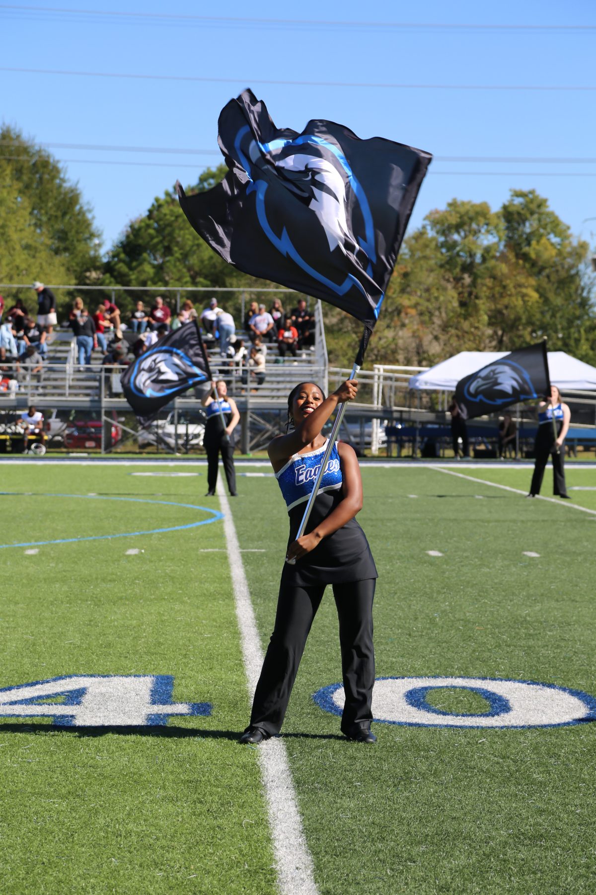 Faulkner University Color Guard member Ashley Franklin.