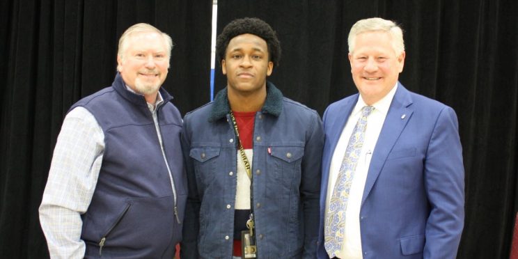 l-r Todd Gentry, Brandt Jean and Dr. Mike Williams participate in a chapel series on how to forgive.