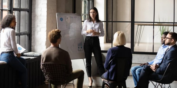 Business leader giving presentation