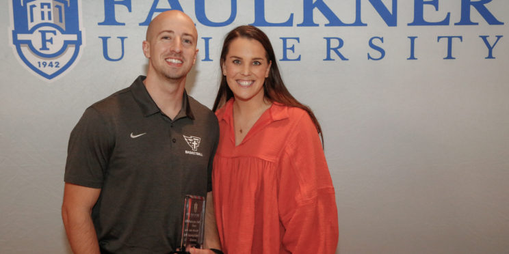Jake Mitchell and his wife Emma pose during the Marketplace Faith Friday Forums.