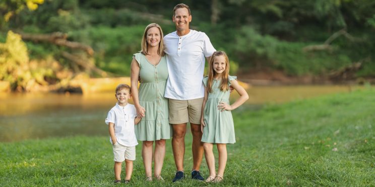 Teel Drew with wife Elizabeth and family.