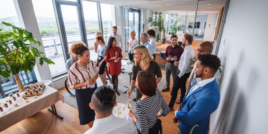 Business colleagues conversing at gathering