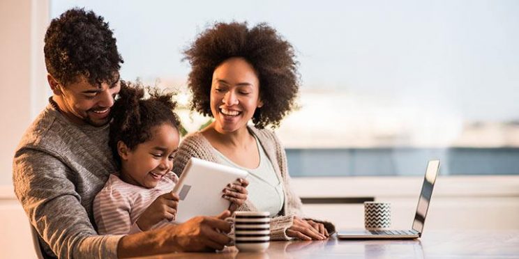 Online Student Playing with Family