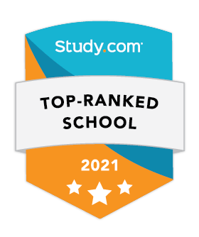 Top Ranked School 2021 Study.com badge for Legal Studies degree